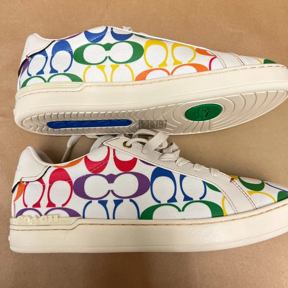 Clip Low Top Sneaker In Rainbow Signature Canvas coach  CI898 - Picture 3 of 6